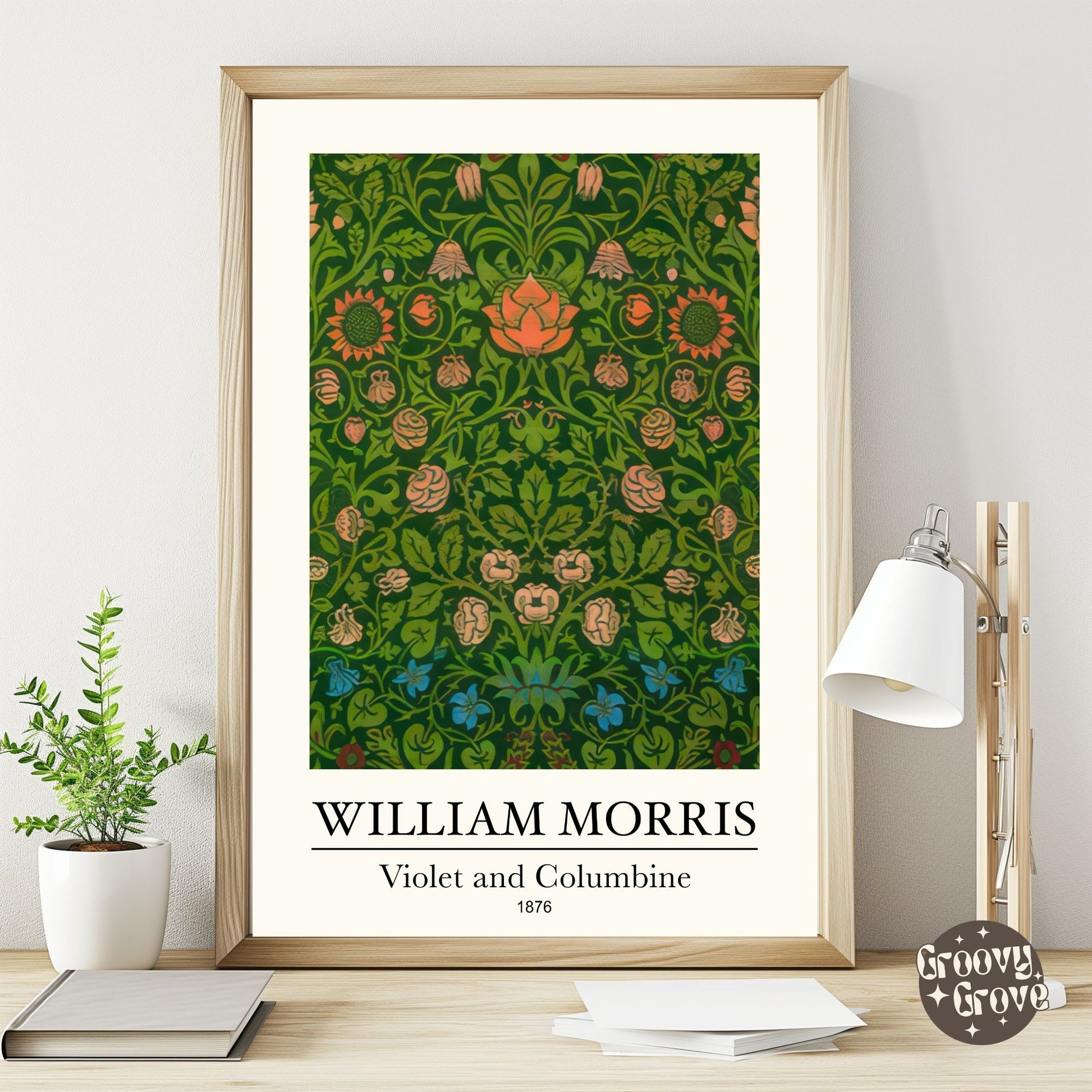 Violet and Columbine 1876 William Morris Poster - GroovyGrove