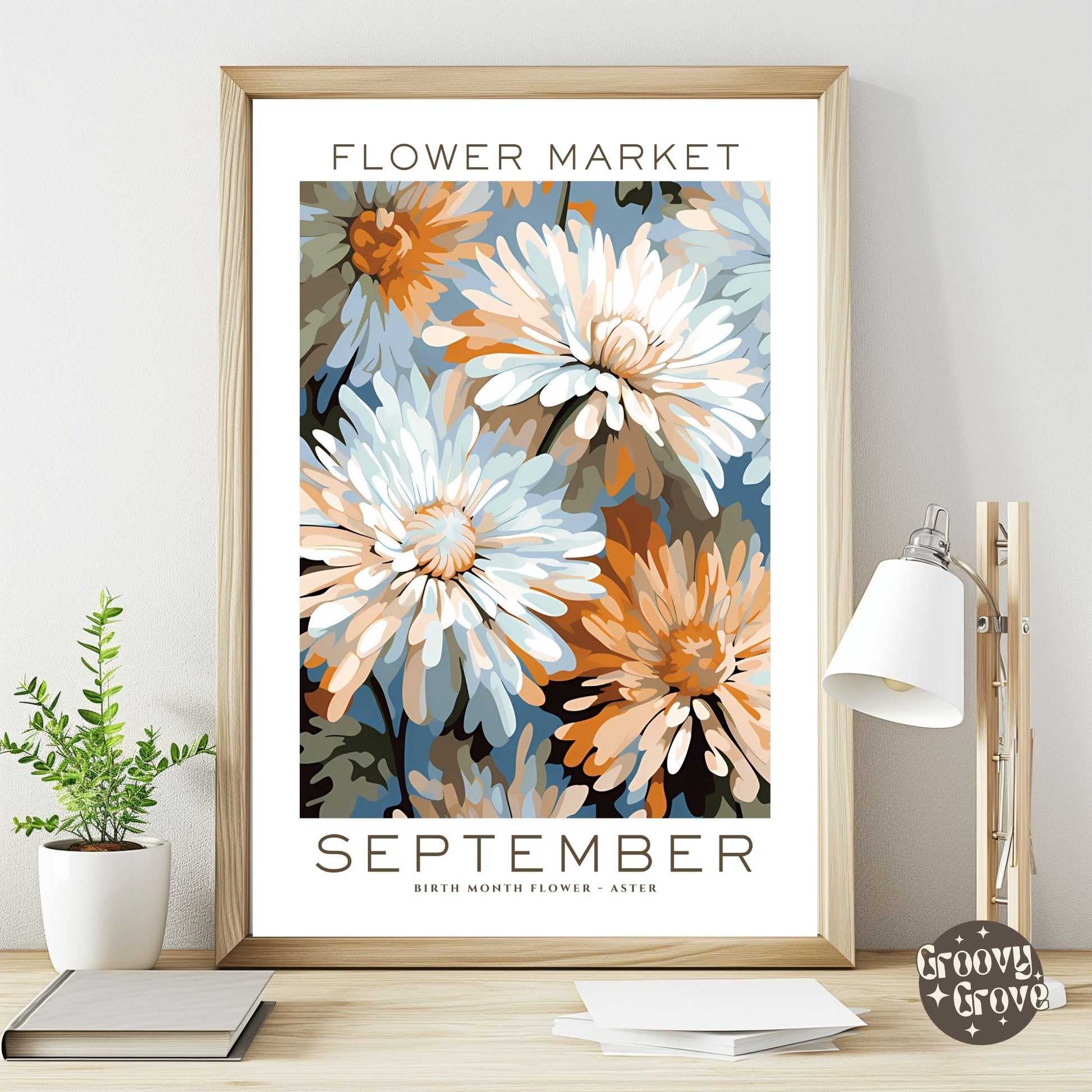 September Birthday Flower Market Poster - GroovyGrove