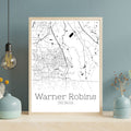 Warner Robins Georgia City Map Poster - GroovyGrove