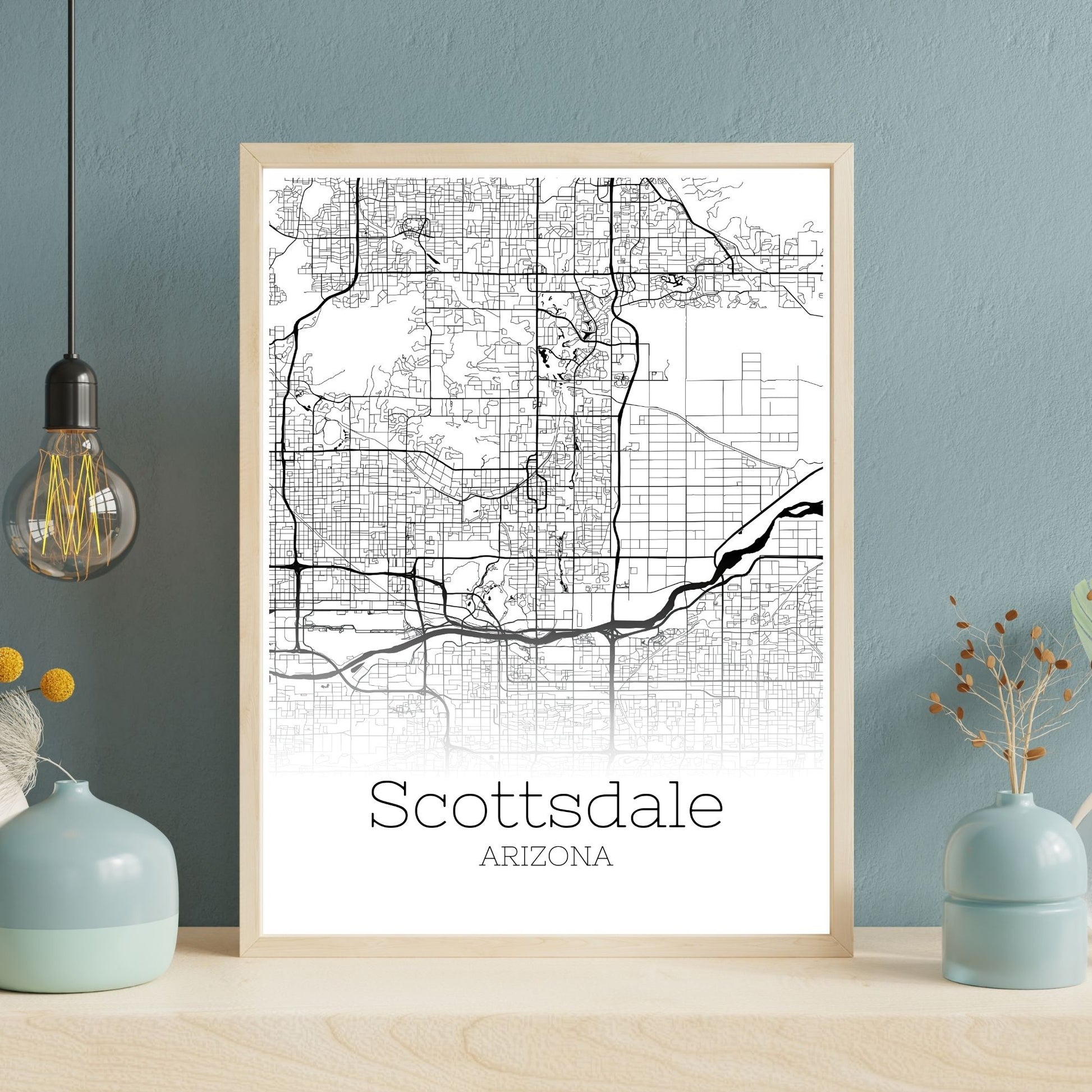 Scottsdale Arizona City Map Poster - GroovyGrove