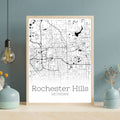 Rochester Hills Michigan City Map Poster - GroovyGrove