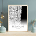 Hollywood Florida City Map Poster - GroovyGrove