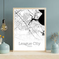 League City Texas Map Poster - GroovyGrove