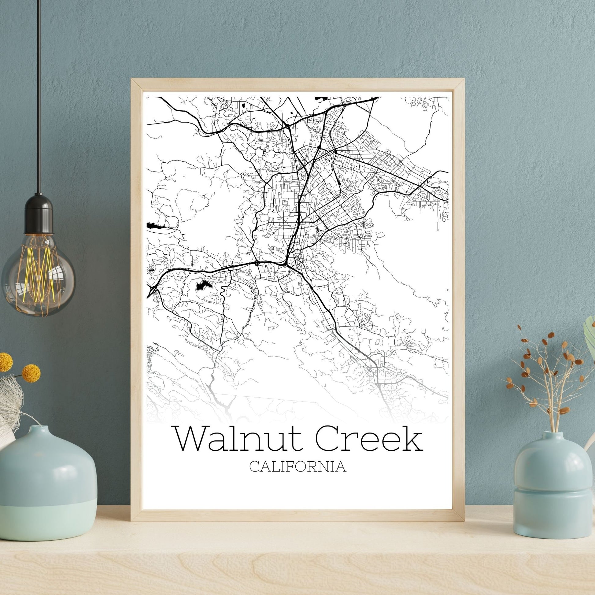 Walnut Creek California City Map Poster - GroovyGrove