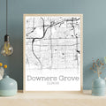 Downers Grove Illinois City Map Poster - GroovyGrove