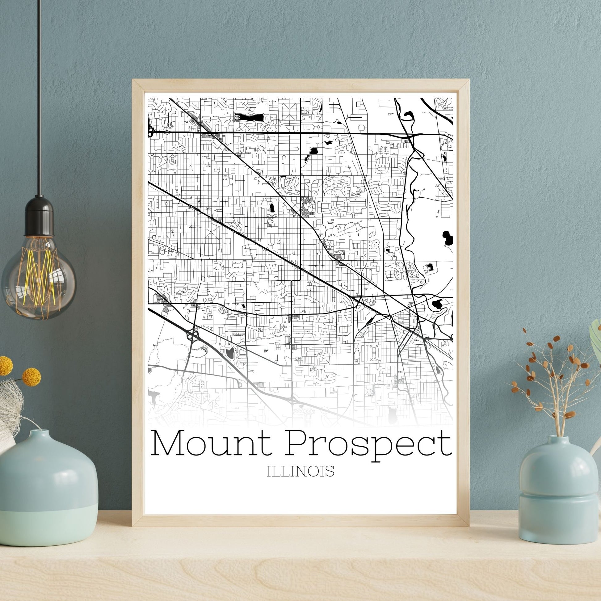 Mount Prospect Illinois City Map Poster - GroovyGrove