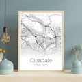 Glendale California City Map Poster - GroovyGrove