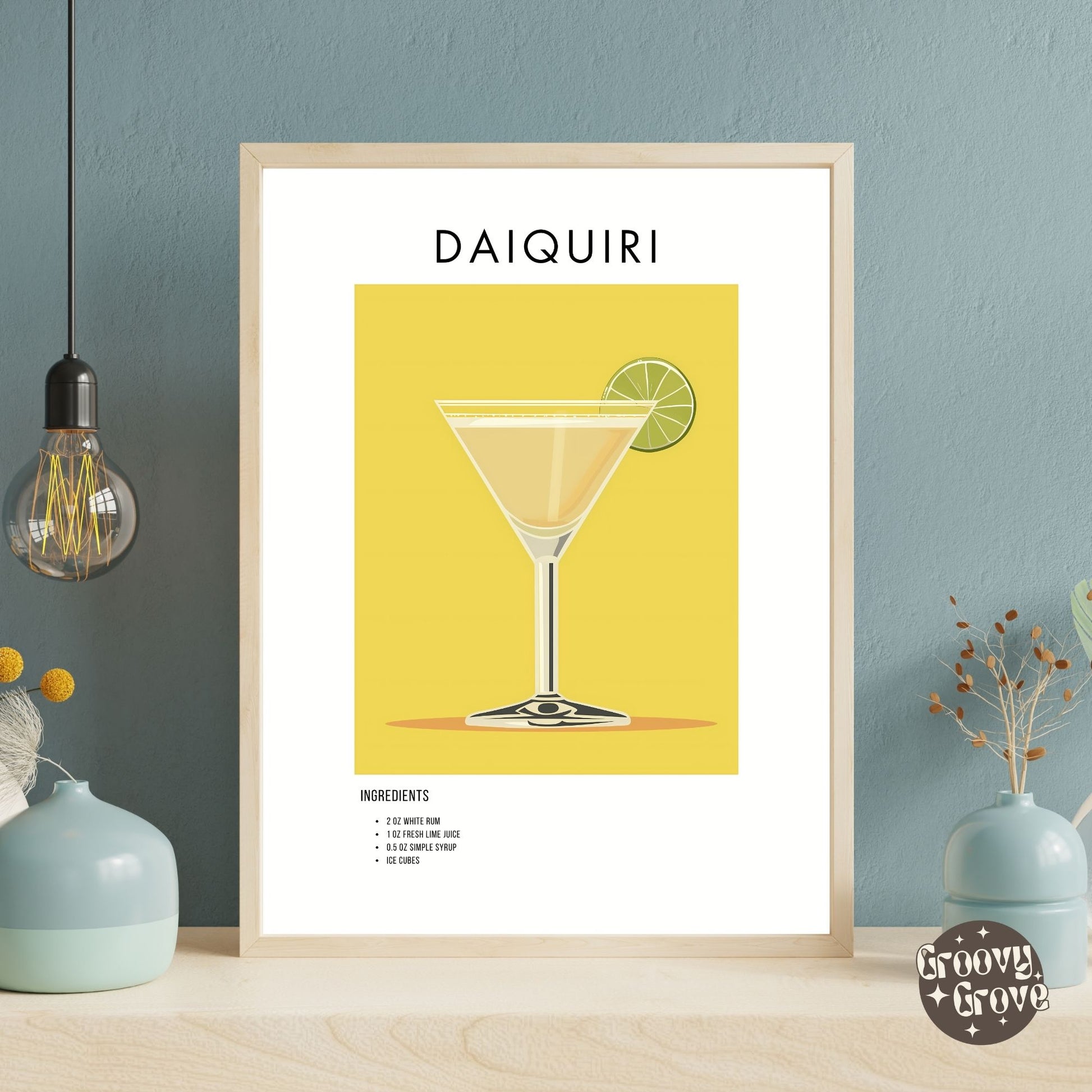 Daiquiri Retro Cocktail Poster - GroovyGrove