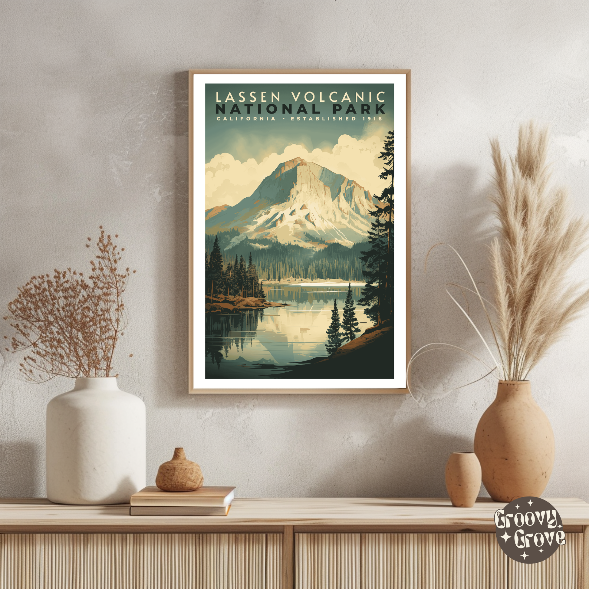 Lassen Volcanic National Park Vintage Poster - GroovyGrove