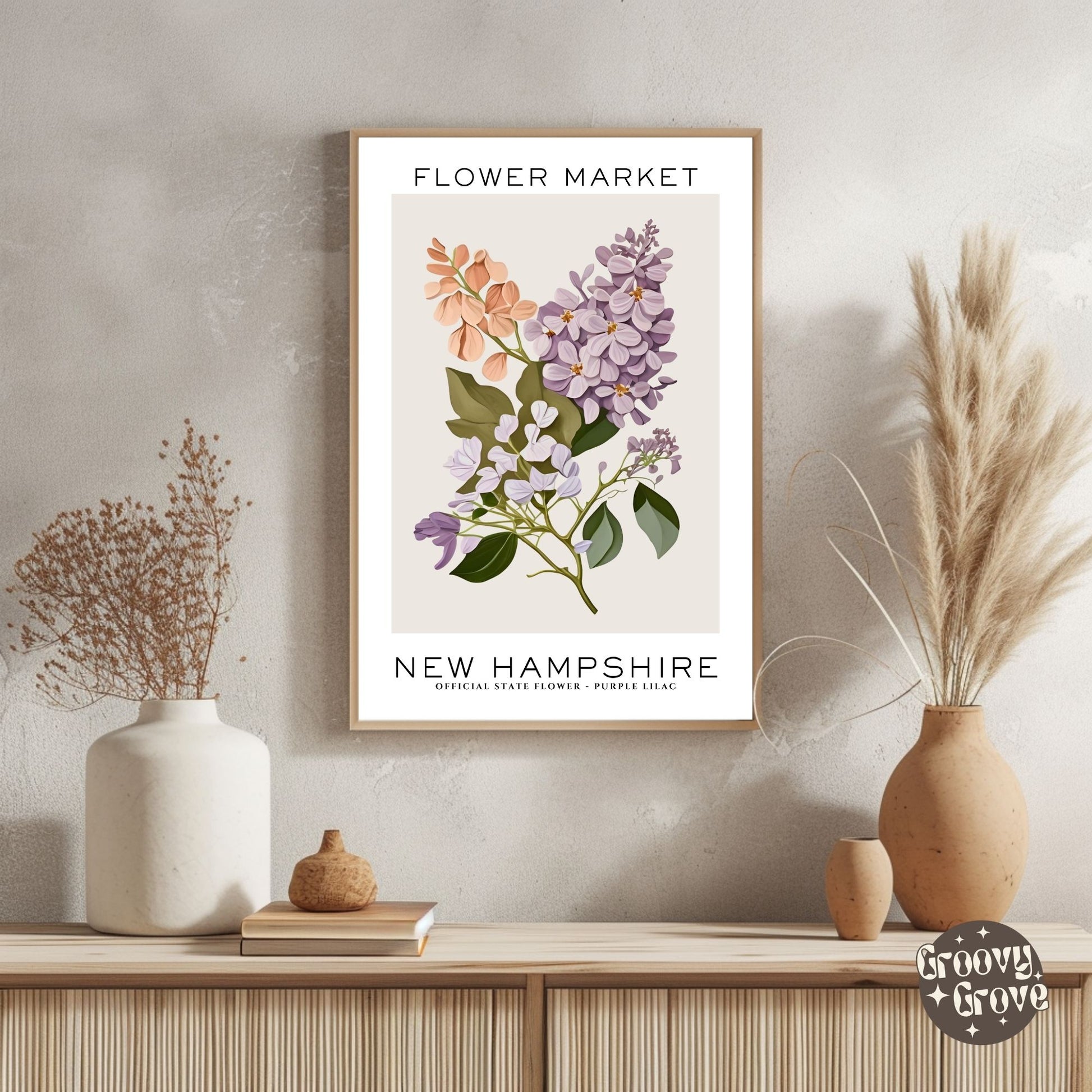 New Hampshire Flower Market Poster - GroovyGrove