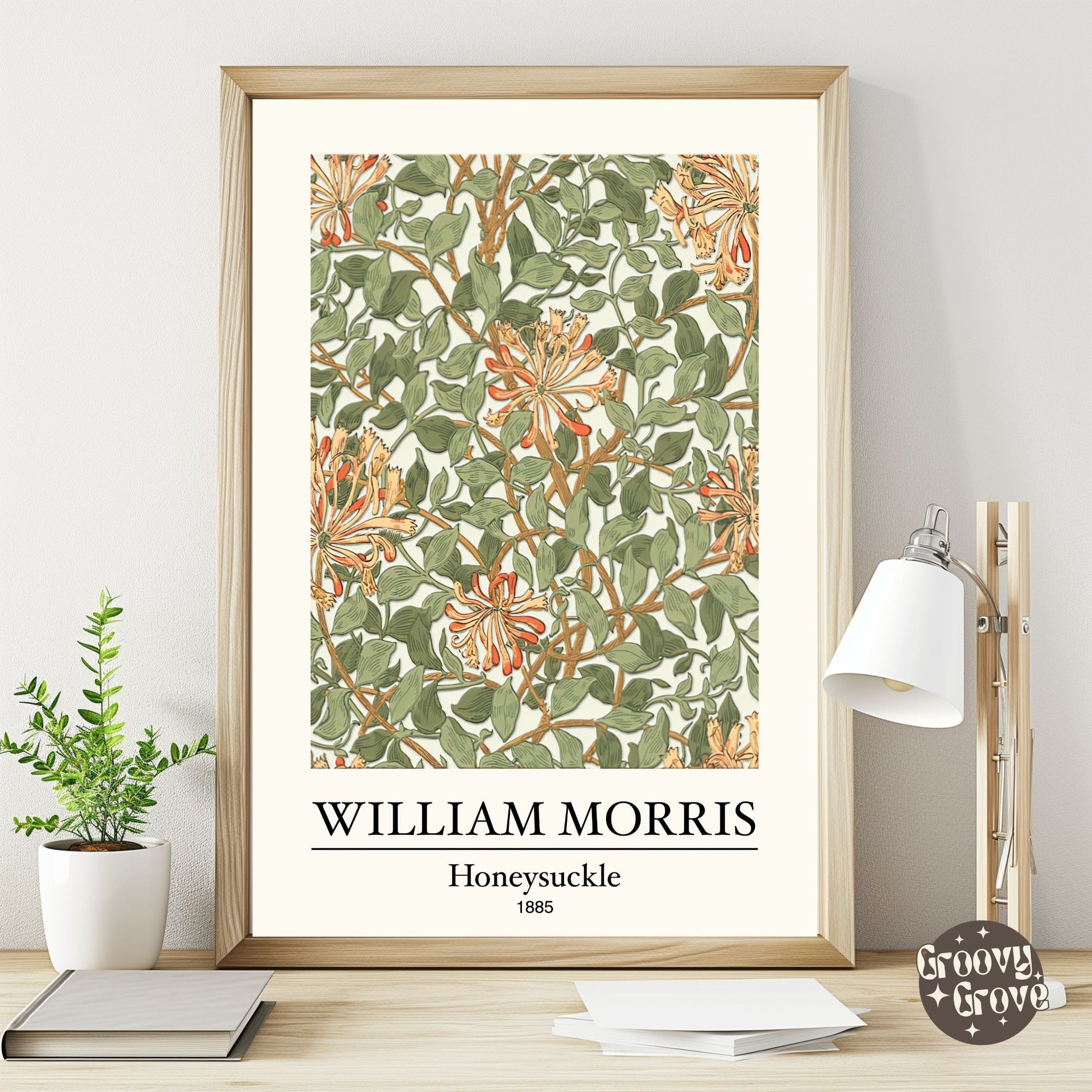 Honeysuckle 1885 William Morris Poster - GroovyGrove