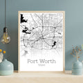 Fort Worth Texas City Map Poster - GroovyGrove