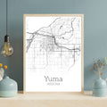 Yuma Arizona City Map Poster - GroovyGrove