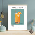 Screwdriver Retro Cocktail Poster - GroovyGrove