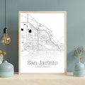 San Jacinto California City Map Poster - GroovyGrove