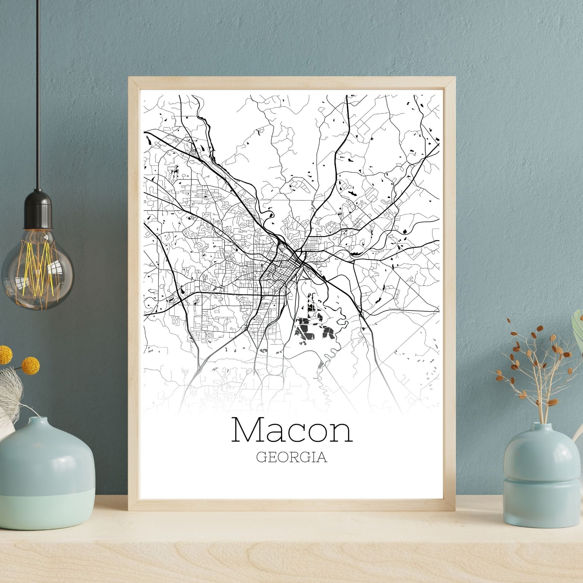 Macon Georgia City Map Poster - GroovyGrove