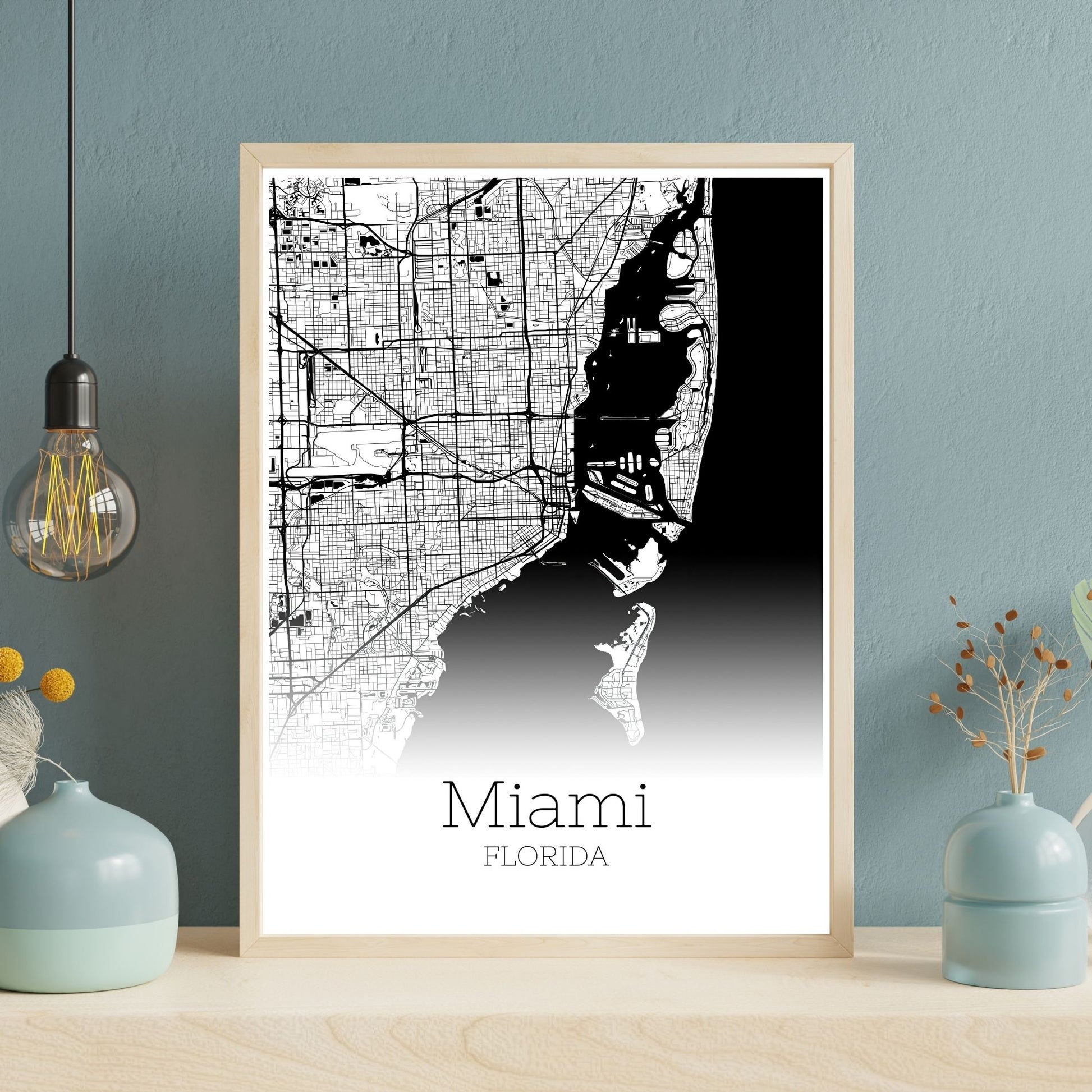 Miami Florida City Map Poster - GroovyGrove