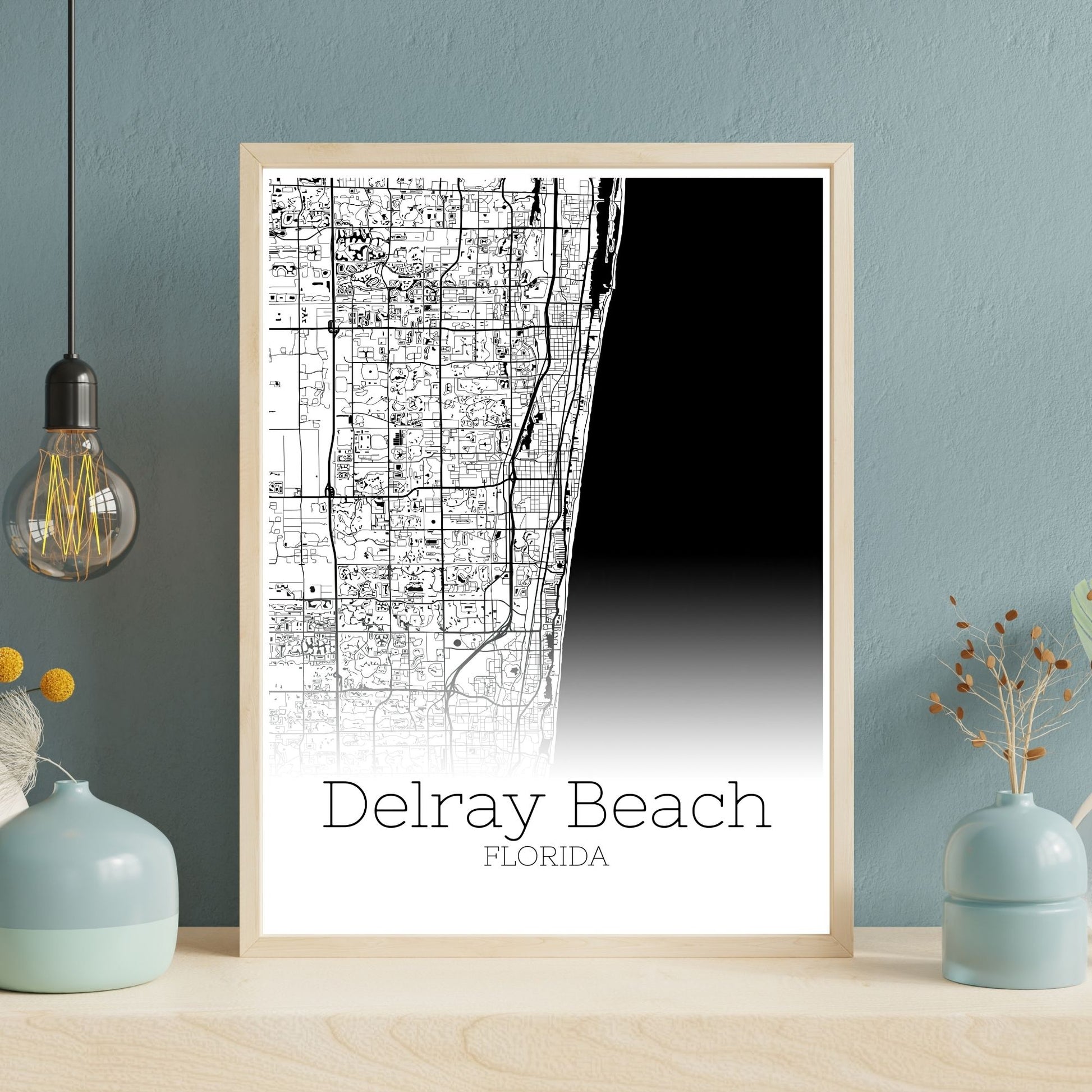 Delray Beach Florida City Map Poster - GroovyGrove