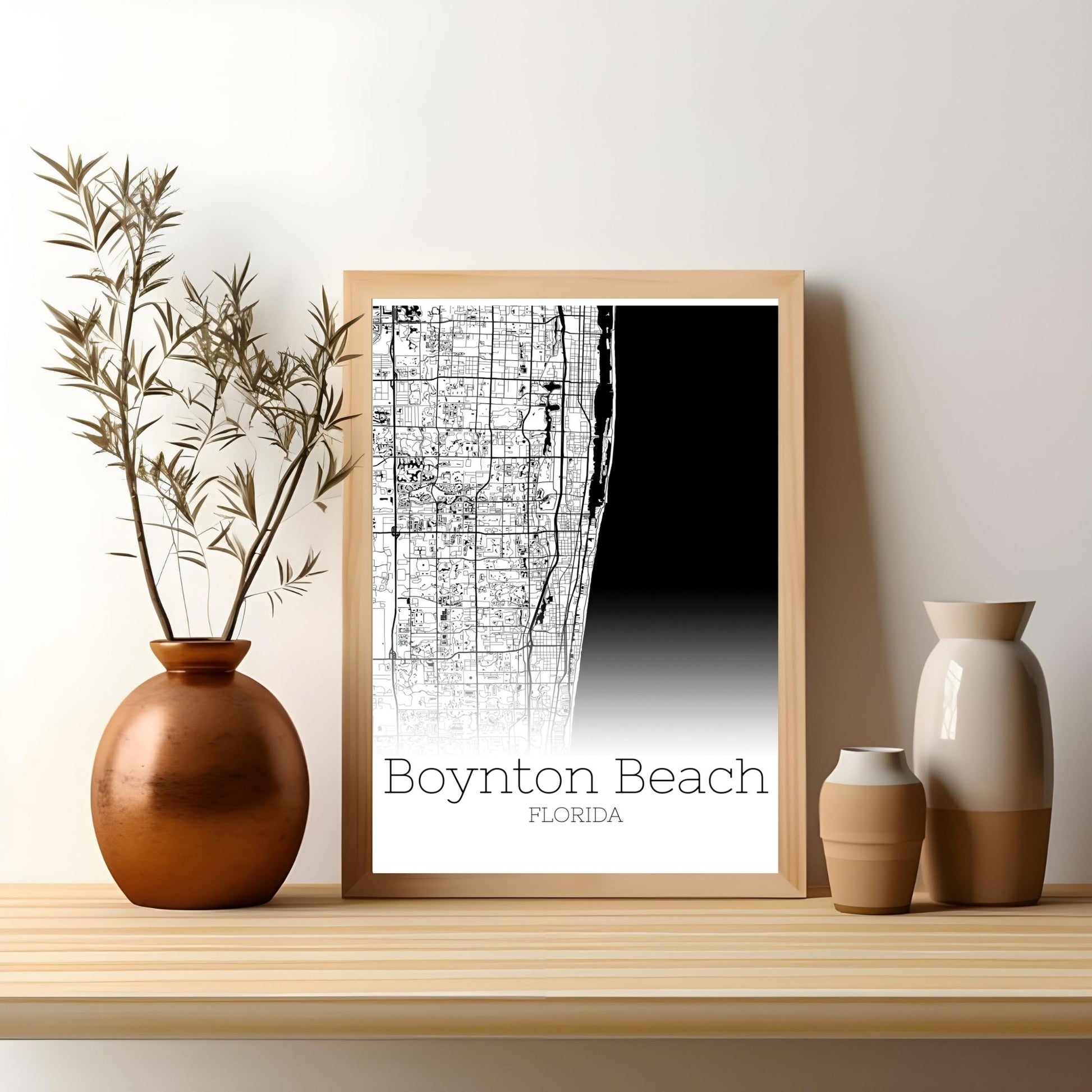 Boynton Beach Florida City Map Poster - GroovyGrove