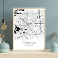 Pontiac Michigan City Map Poster - GroovyGrove