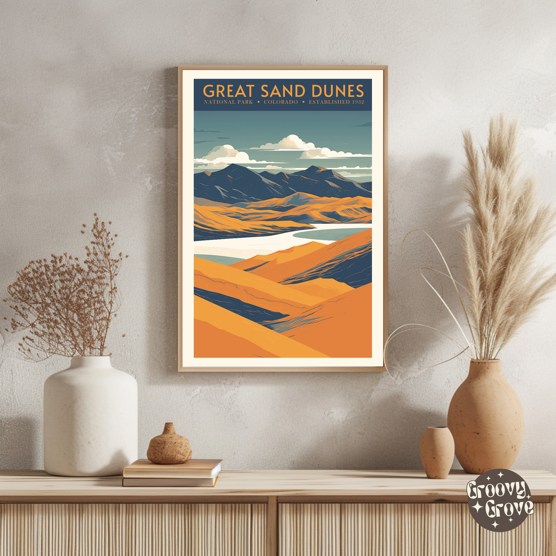 Great Sand Dunes National Park Vintage Poster - GroovyGrove