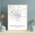 Murfreesboro Tennessee City Map Poster - GroovyGrove