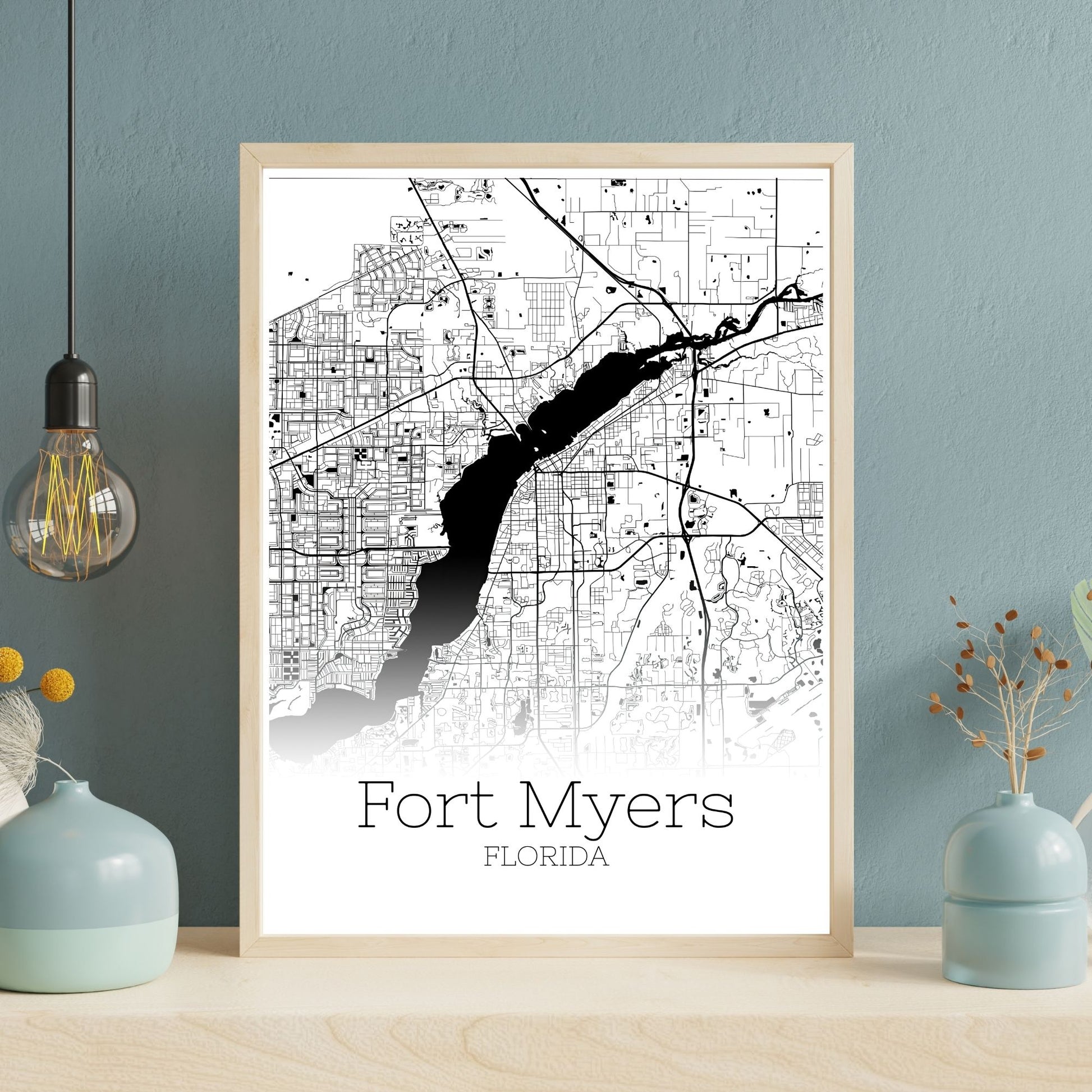 Fort Myers Florida City Map Poster - GroovyGrove