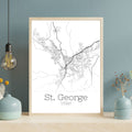 St. George Utah City Map Poster - GroovyGrove