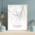 Franklin Tennessee City Map Poster - GroovyGrove