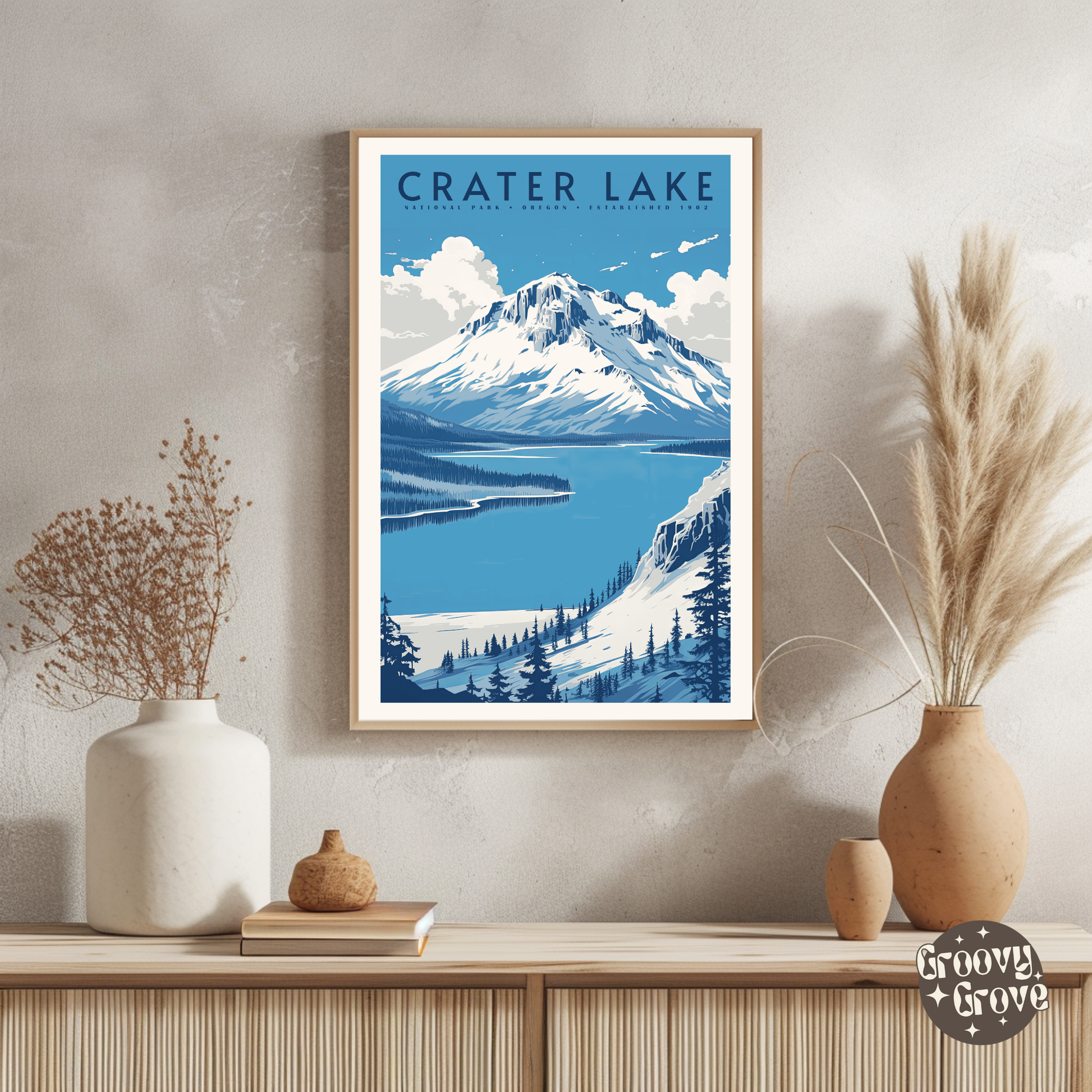 Crater Lake National Park Vintage Poster - GroovyGrove