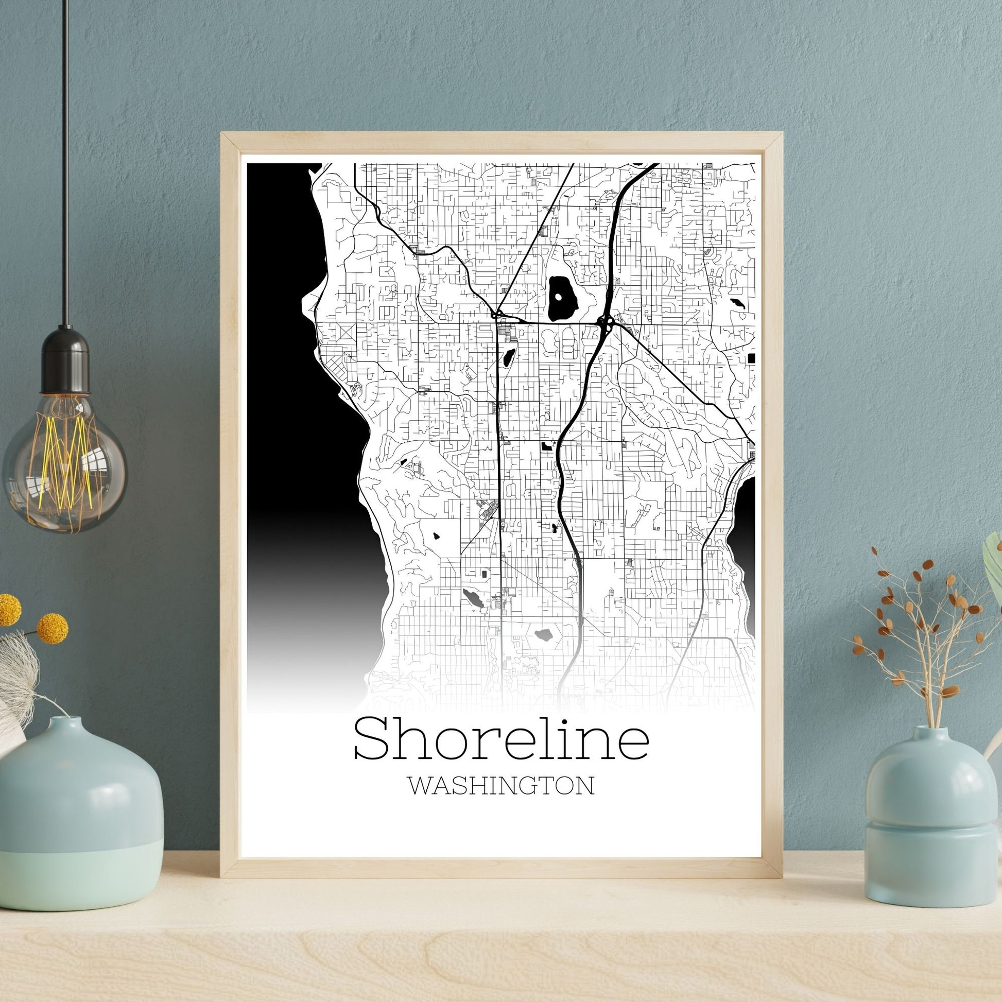 Shoreline Washington City Map Poster - GroovyGrove