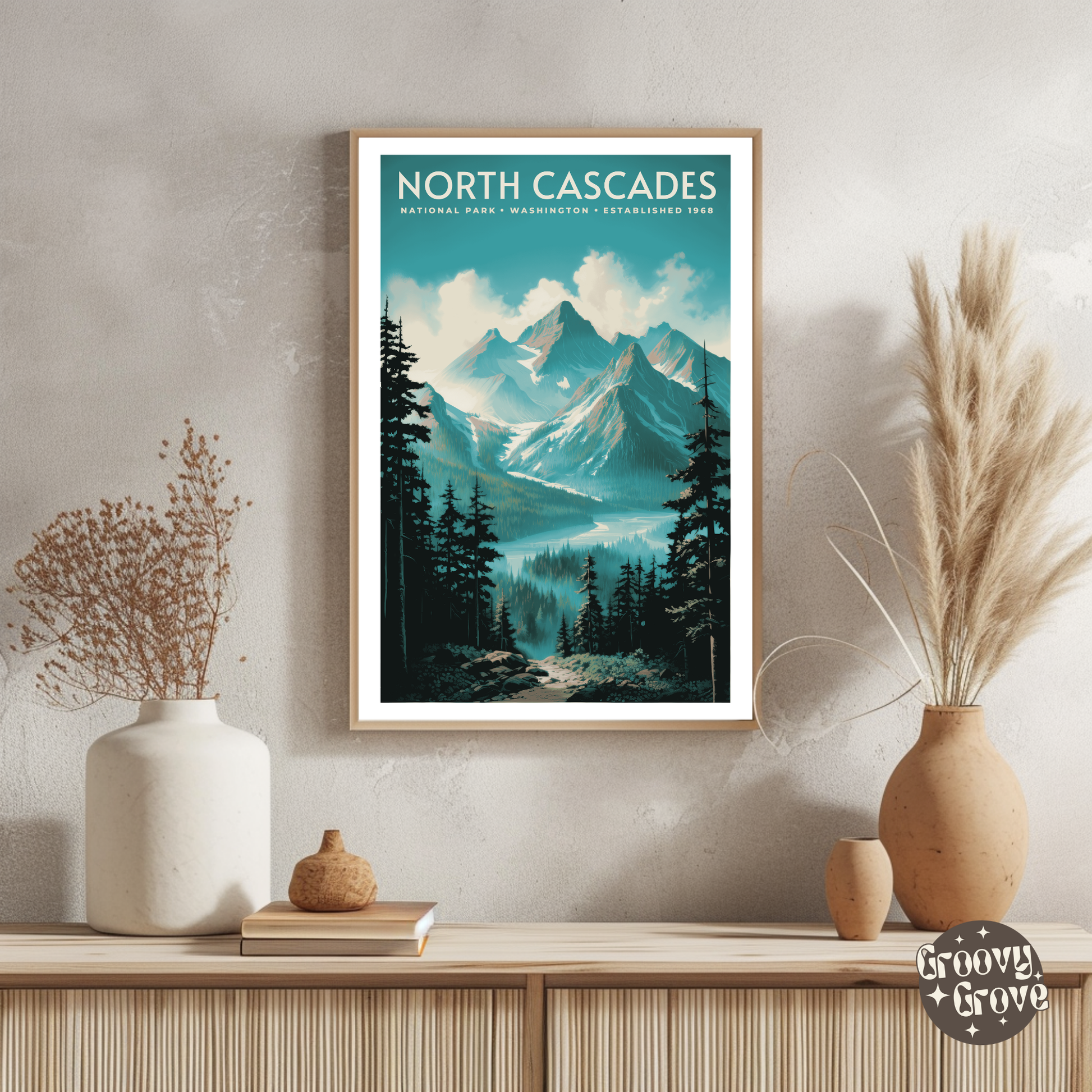 North Cascades National Park Vintage Poster - GroovyGrove