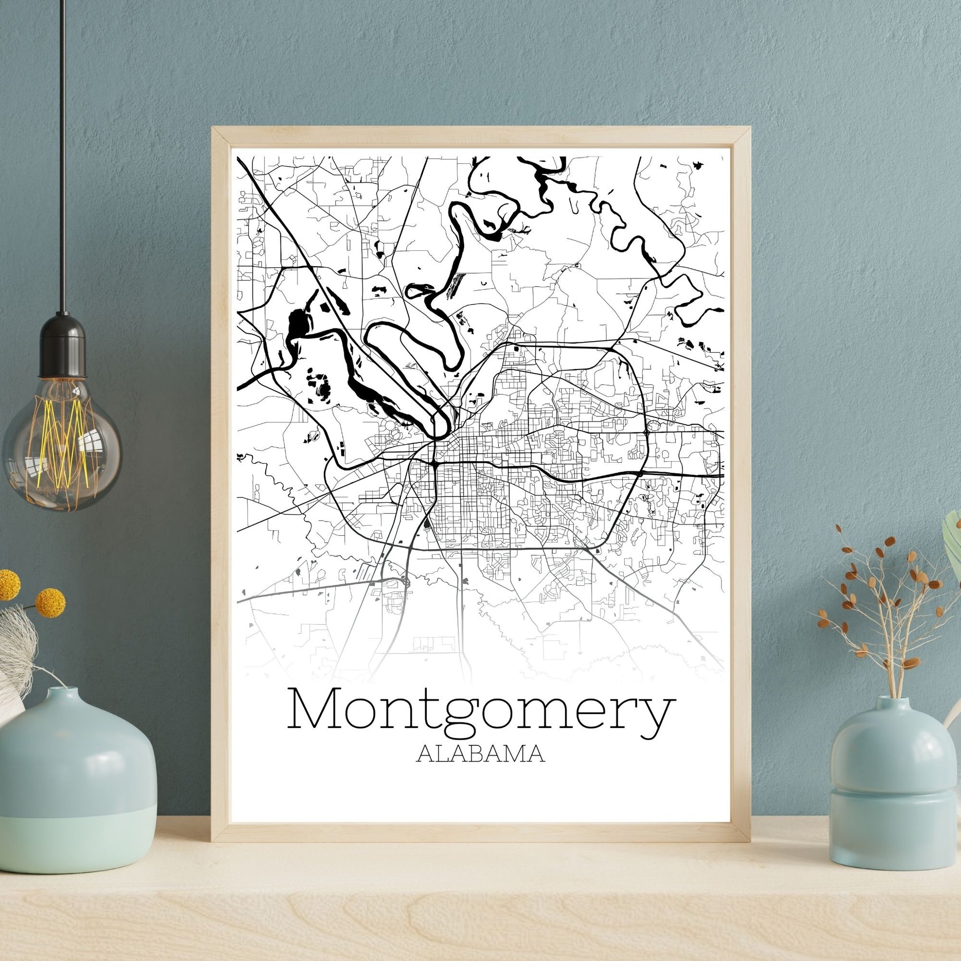 Montgomery Alabama City Map Poster - GroovyGrove