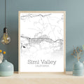 Simi Valley California City Map Poster - GroovyGrove