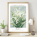 May Birthday Flower Market Poster - GroovyGrove