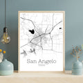 San Angelo Texas City Map Poster - GroovyGrove