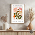 North Dakota Flower Market Poster - GroovyGrove