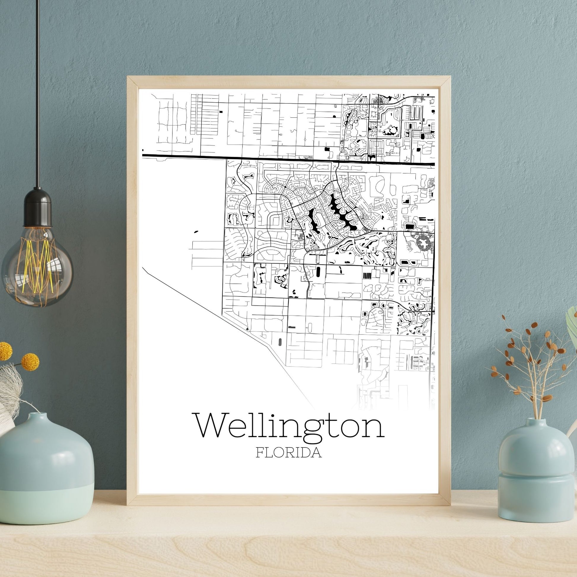 Wellington Florida City Map Poster - GroovyGrove