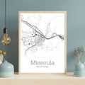 Missoula Montana City Map Poster - GroovyGrove