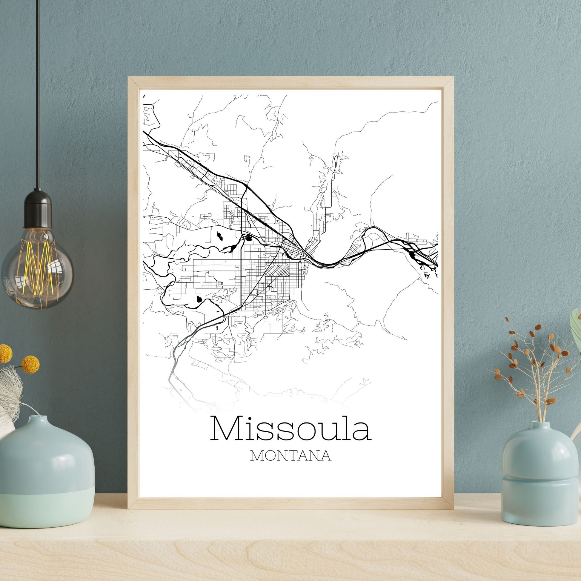 Missoula Montana City Map Poster - GroovyGrove