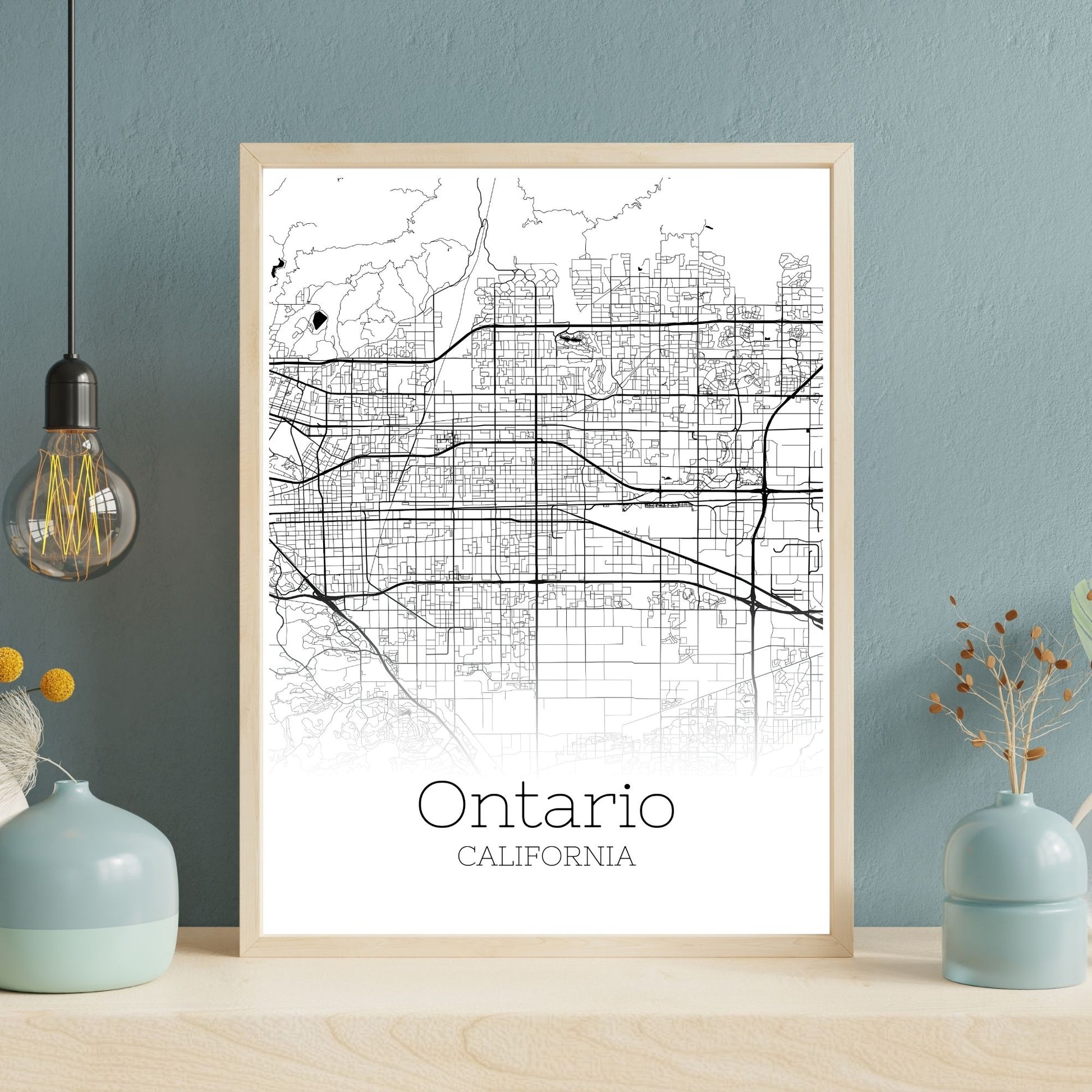 Ontario California City Map Poster - GroovyGrove