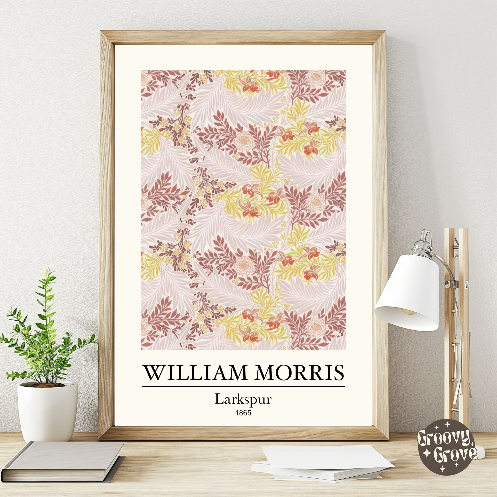 Larkspur 1865 William Morris Poster - GroovyGrove