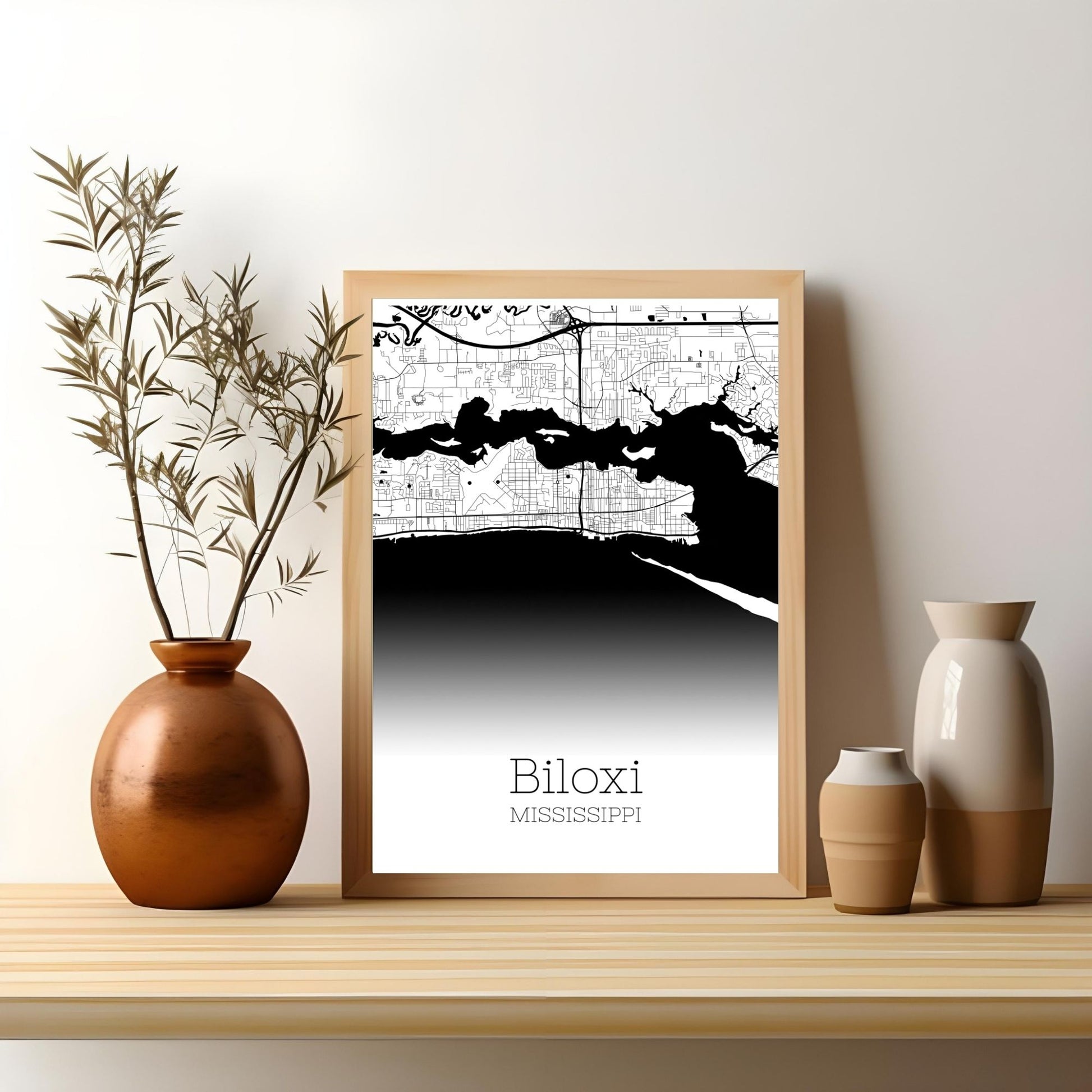 Biloxi Mississippi City Map Poster - GroovyGrove