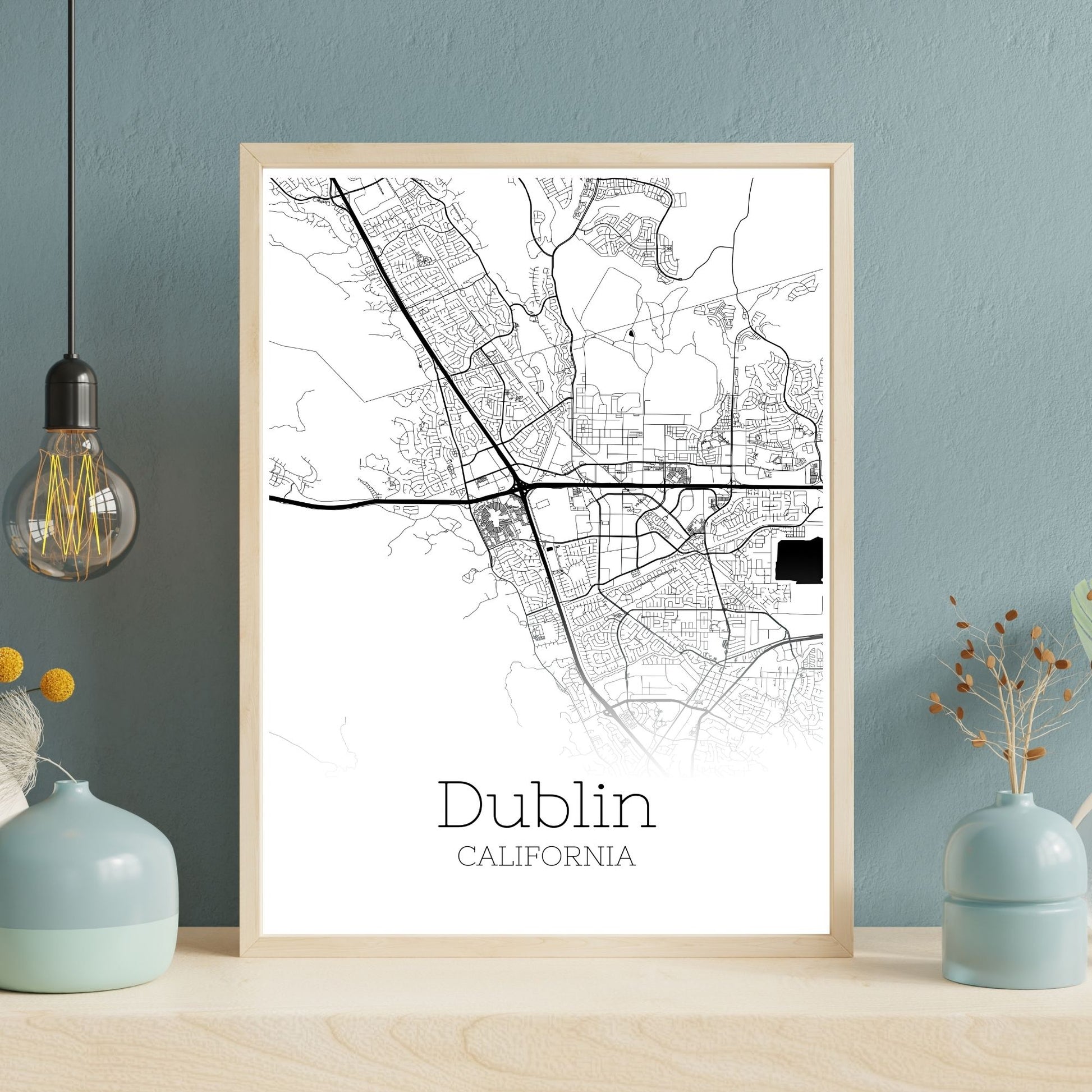 Dublin California City Map Poster - GroovyGrove