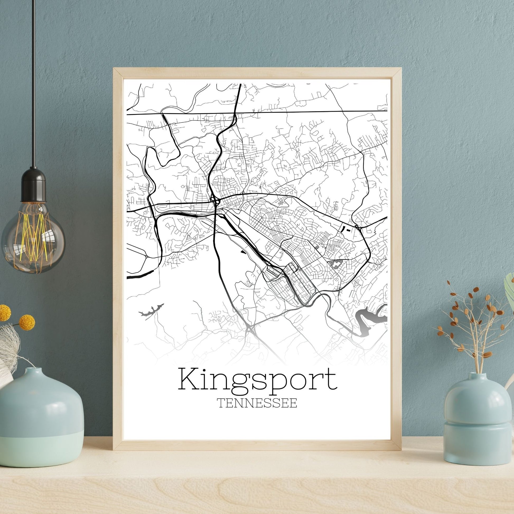 Kingsport Tennessee City Map Poster - GroovyGrove