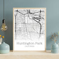 Huntington Park California City Map Poster - GroovyGrove