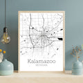 Kalamazoo Michigan City Map Poster - GroovyGrove