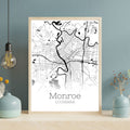 Monroe Louisiana City Map Poster - GroovyGrove