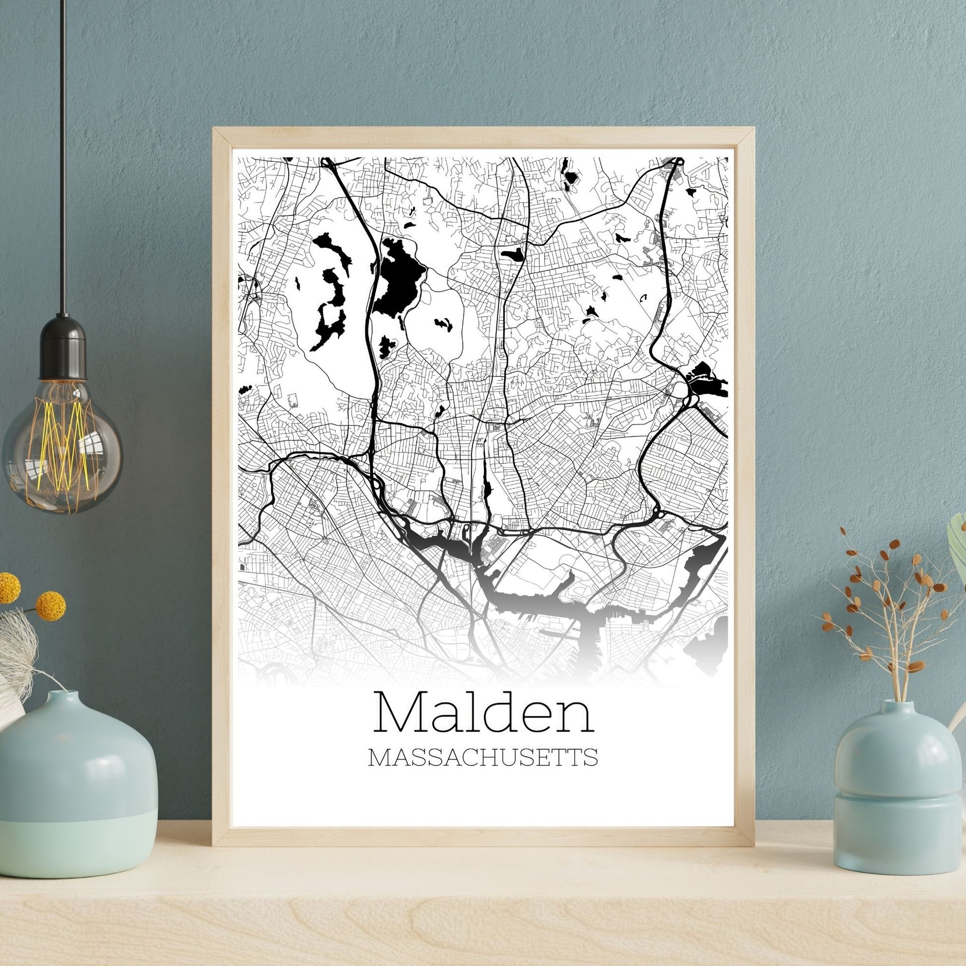 Malden Massachusetts City Map Poster - GroovyGrove