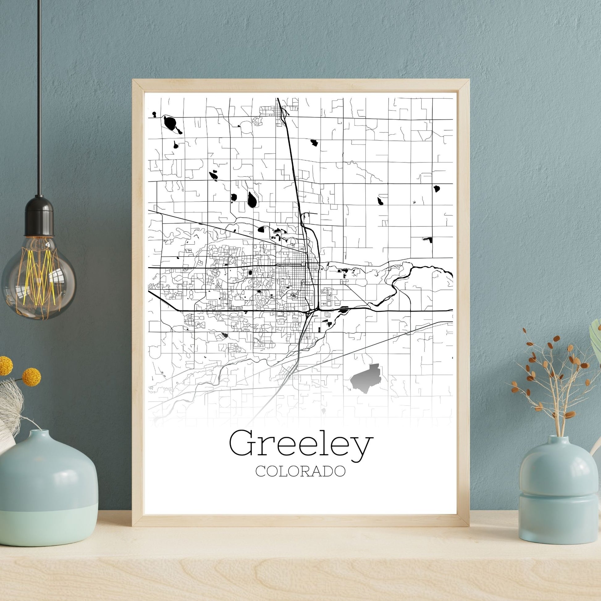 Greeley Colorado City Map Poster - GroovyGrove